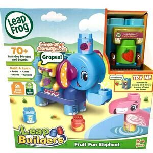 LeapFrog LeapBuilders Fruit Fun Elephant 21 Pieces Build & Learn 2+ Years New